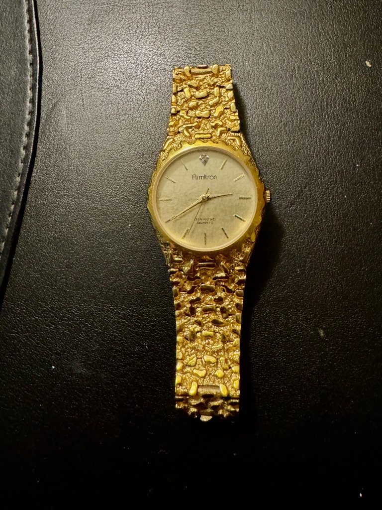 Armitron Gold Ornate Textured Bracelet Watch